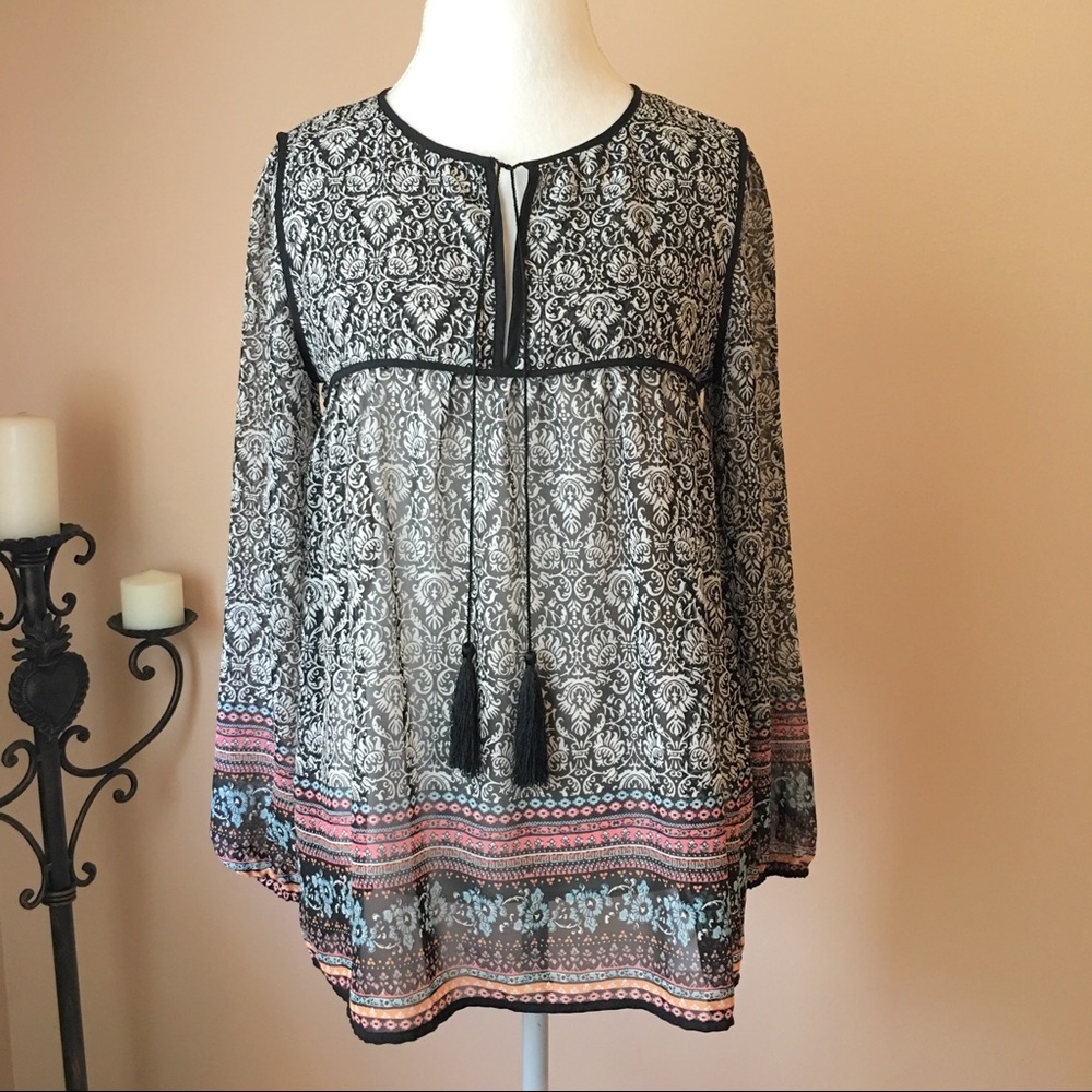 Gibson Latimer Boho Tassel Tunic Size Medium
